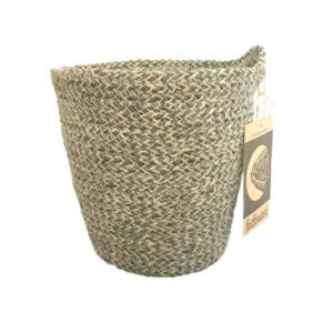 Plantenpot Mand Jute Zigzag blauw met oor - FairForward