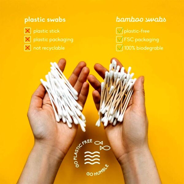 Wattenstaafjes Bamboo bio-katoen 100pcs - The Humble Co