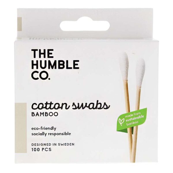 Wattenstaafjes Bamboo bio-katoen 100pcs White - The Humble Co
