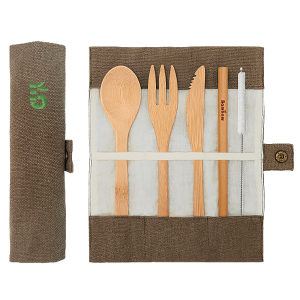 Bestekset Bamboo in pouch - Bambaw