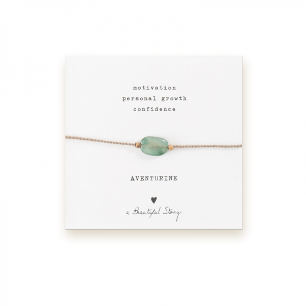 Armband Edelsteen Kaart Aventurine Goud - A Beautiful Story