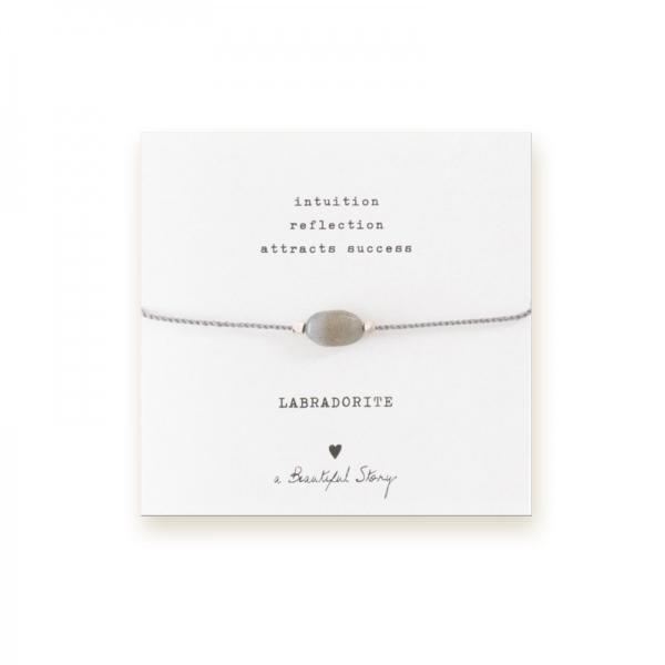 Armband Edelsteen Kaart Labradorite Zilver - A Beautiful Story