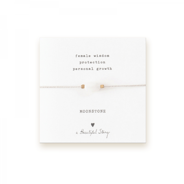 Armband Edelsteen Kaart Moonstone Goud - A Beautiful Story