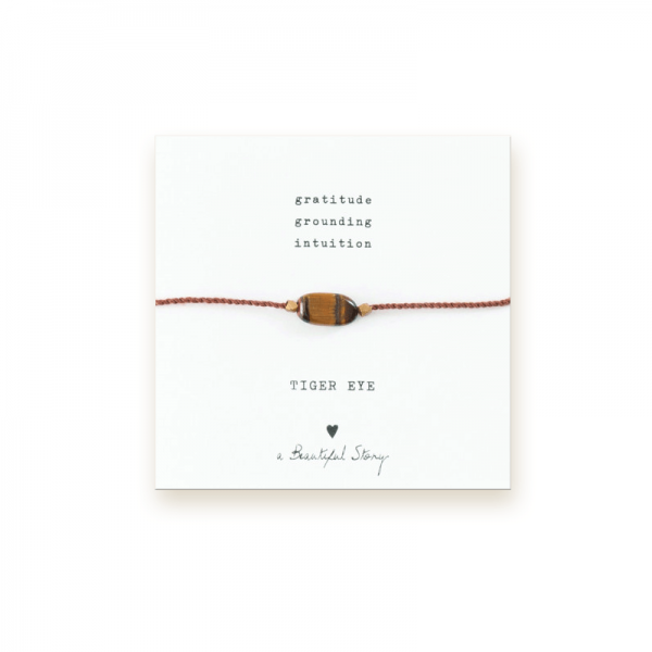 Armband Edelsteen Kaart Tiger Eye Goud - A Beautiful Story