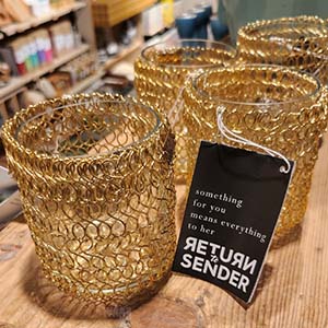 Waxinelichthouder Goud geweven 7cm - Return to Sender
