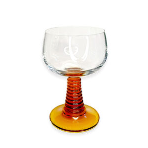 Vintage Wijnglas met Amber Kleur Voet (zeldzame uitvoering) – Roemer