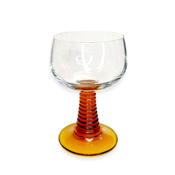 Vintage Wijnglas met Amber Kleur Voet (zeldzame uitvoering) – Roemer