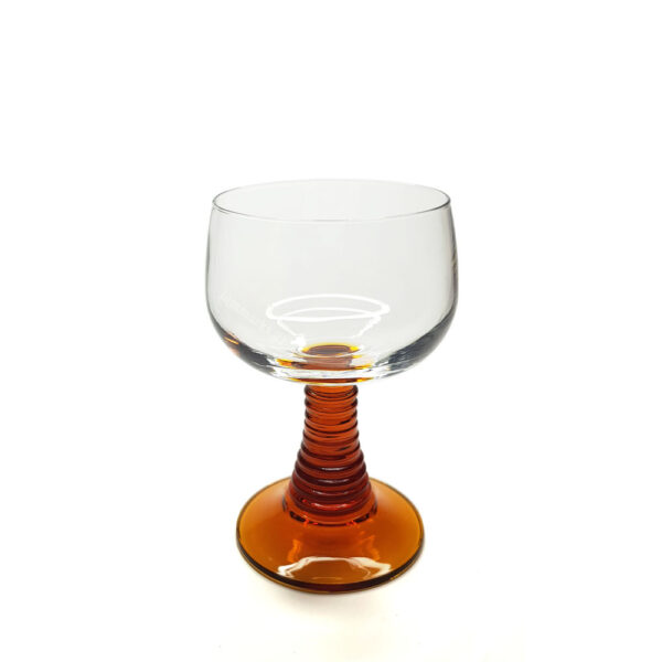 Vintage Glas met Amber Kleur Voet 125ml - Roemer