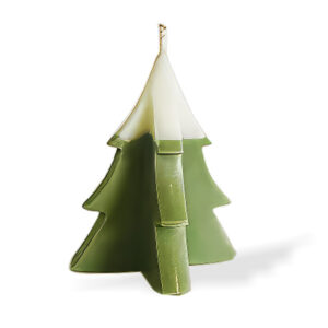 Kaarsen Kerstboom Groen Wit 8cm - Sweet-Deco Creative