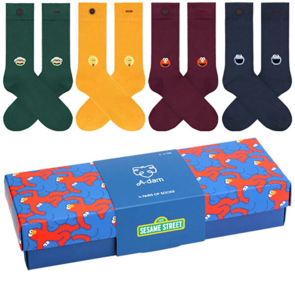 Sokken 4 Socks in a Box Sesamstraat - A-dam