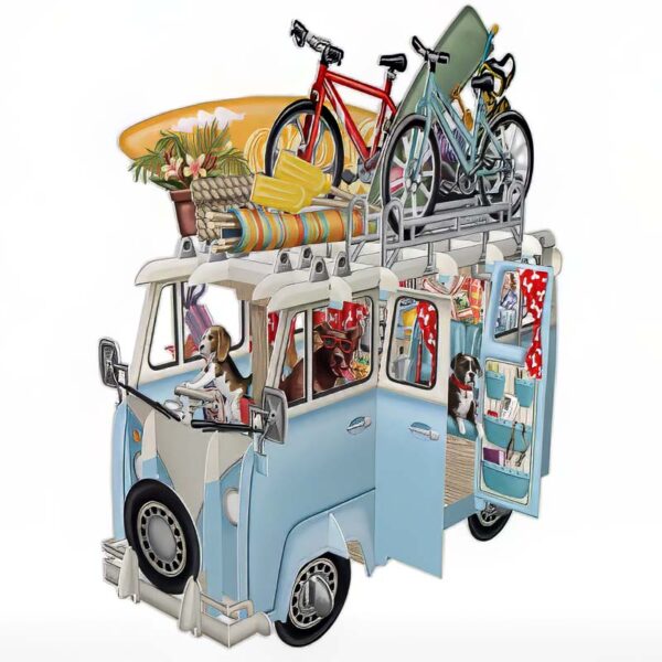 3D Pop-Up Kaart - The Camper Van
