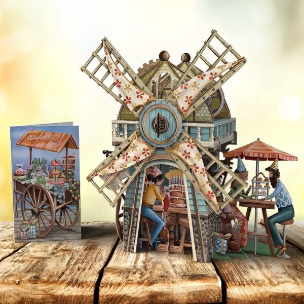 3D Pop-Up Kaart - The Windmill Tea Shop