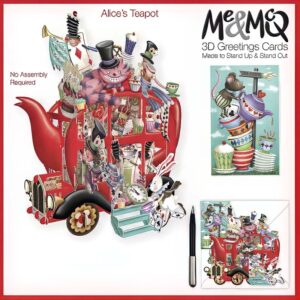 3D Pop-Up Kaart - Alice's Teapot