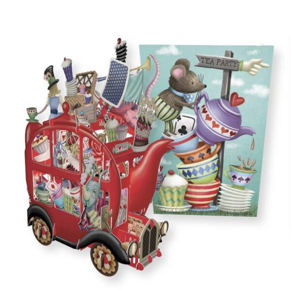 3D Pop-Up Kaart - Alice's Teapot