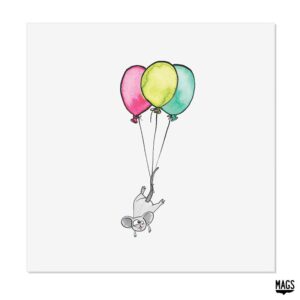 Wenskaarten - Balon Muis