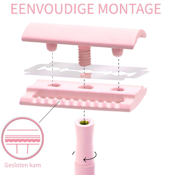 Safety Razor Metal PINK - Bambaw