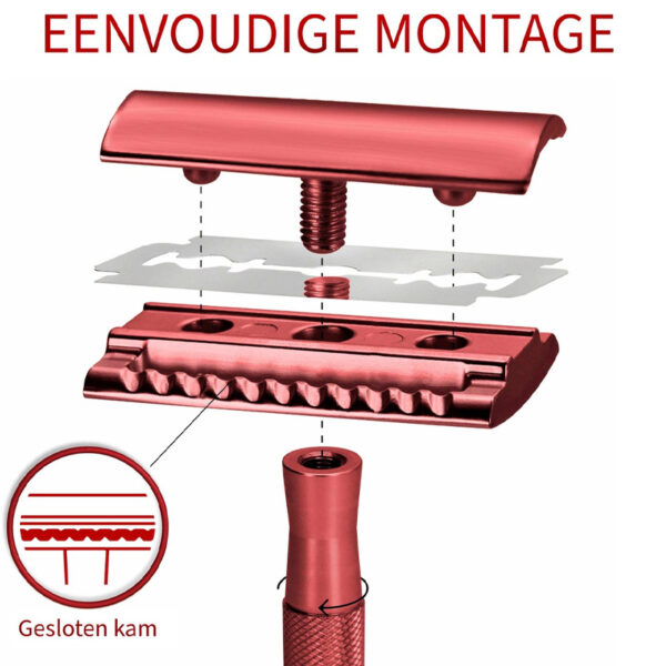 Safety Razor Metal RED - Bambaw
