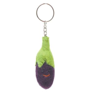 Sleutelhanger Veggies Aubergine van Vilt - Black Yak