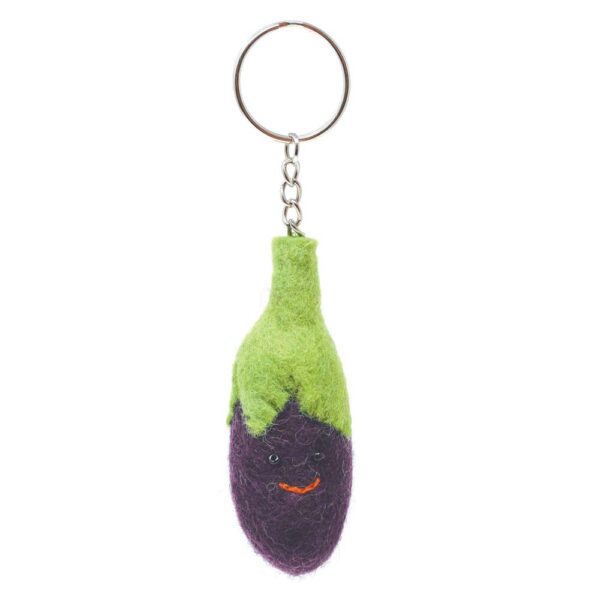 Sleutelhanger Veggies Aubergine van Vilt - Black Yak