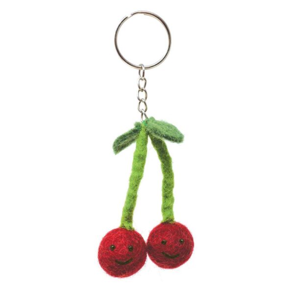 Sleutelhanger Veggies Kersen van Vilt - Black Yak