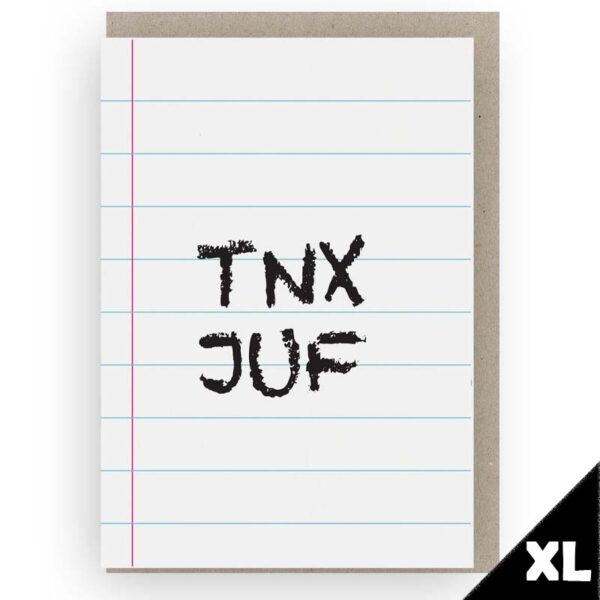 XL Wenskaarten TNX Juf- Grafiquelien