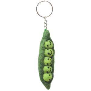 Sleutelhanger Veggies Erwten in een Peul van Vilt - Black Yak