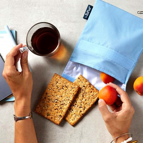 Snackzakje Snack'n'Go Active Blue Grey - Roll'eat