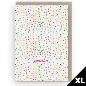 XL Wenskaarten Gefeliciteerd Confetti - Grafiquelien