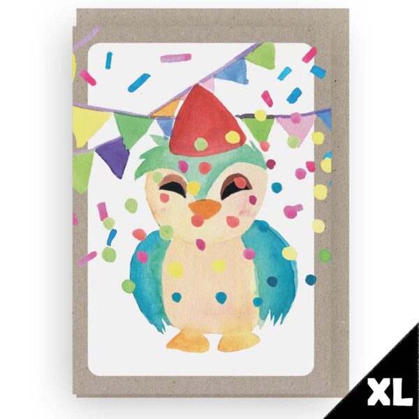 XL Wenskaarten Vogeltje Verjaardag - Grafiquelien