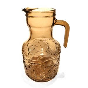 Vintage Karaf Amberkleurig met citrusdecor 1,5 liter - Fidenza Vetraria