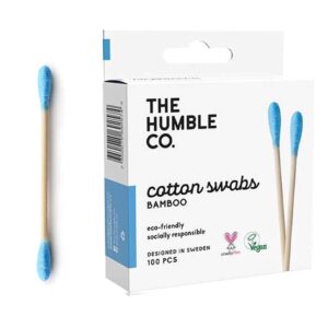 Wattenstaafjes Bamboo bio-katoen 100pcs Blue - The Humble Co