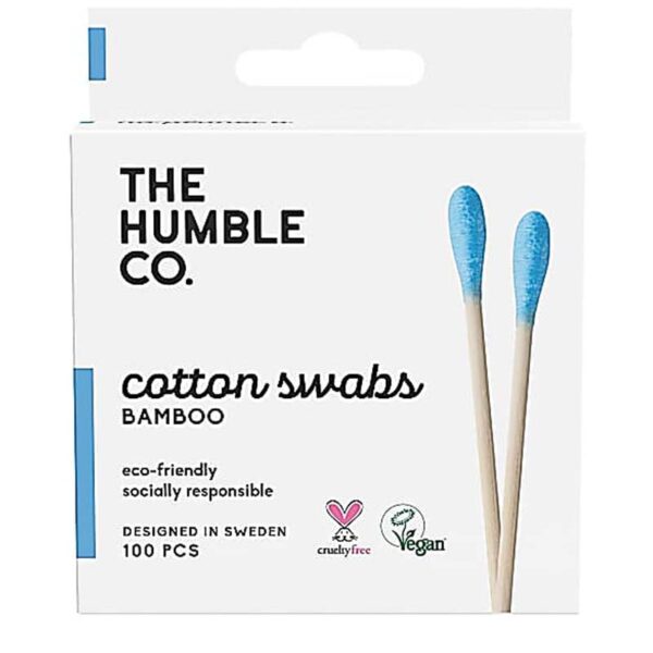 Wattenstaafjes Bamboo bio-katoen 100pcs Blue - The Humble Co
