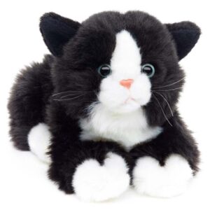 Kat liggend zwart-wit 20cm (Lengte) - Uni-Toys