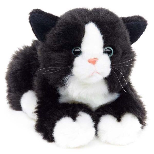 Kat liggend zwart-wit 20cm (Lengte) - Uni-Toys