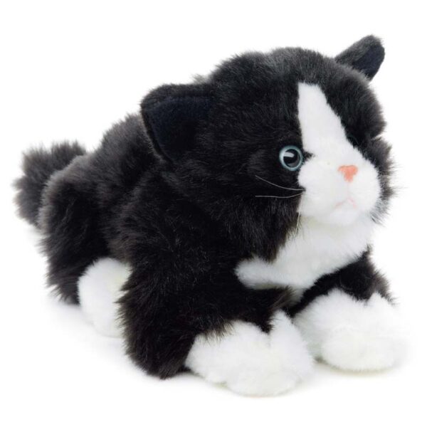 Kat liggend zwart-wit 20cm (Lengte) - Uni-Toys