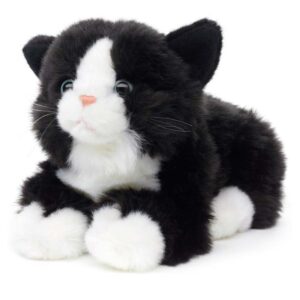Kat liggend zwart-wit 20cm (Lengte) - Uni-Toys