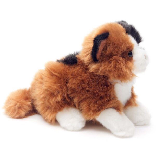 Kat liggend bruin-wit-zwart 20cm (Lengte) - Uni-Toys