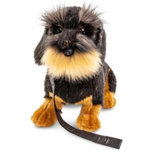 Ruwharige Teckel zittend met riem 22cm (hoogte) - Uni-Toys