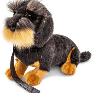 Ruwharige Teckel zittend met riem 22cm (hoogte) - Uni-Toys