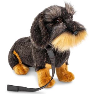 Ruwharige Teckel zittend met riem 22cm (hoogte) - Uni-Toys