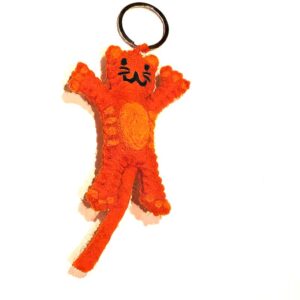 Sleutelhanger Kat Rood van Vilt - Beyoona