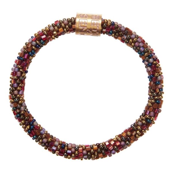 Armband roll on bruin met glazen kralen - Return to Sender