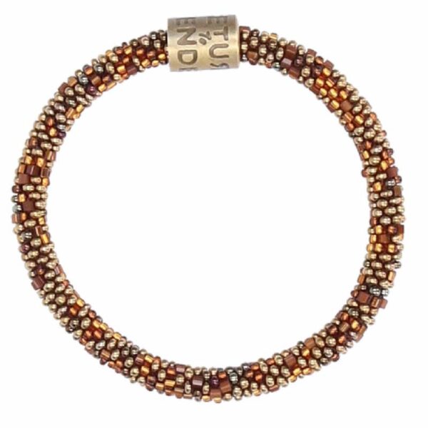 Armband roll on goud met glazen kralen - Return to Sender