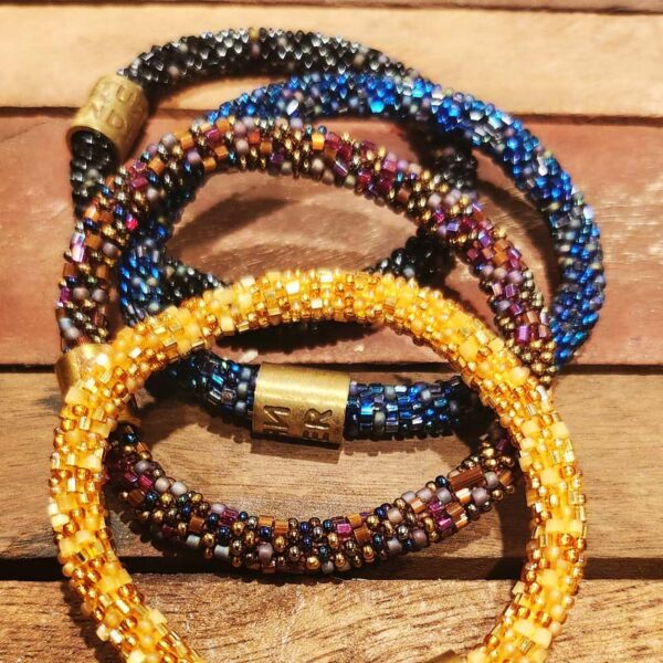 Armband roll on met glazen kralen - Return to Sender