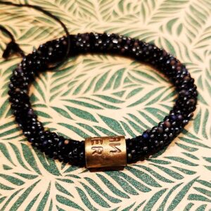 Armband roll on zwart met glazen kralen - Return to Sender