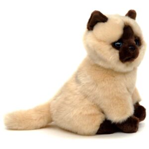 Siamese Kat beige-bruin zittend - 21 cm (hoogte) - Uni-Toys