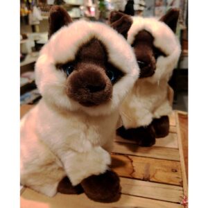 Siamese Kat beige-bruin zittend - 21 cm (hoogte) - Uni-Toys