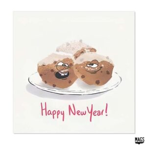 Wenskaarten - Feestdagen Oliebollen Happy New Year