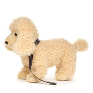 Poedel abrikoos staand met riem 30cm (lengte) - Uni-Toys