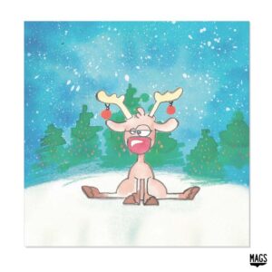 Wenskaarten - Feestdagen Rendier verveeld